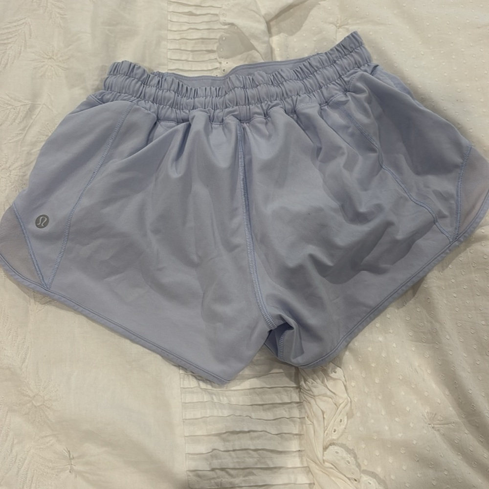 LULULEMON hotty hot mid rise shorts in purple/blue
